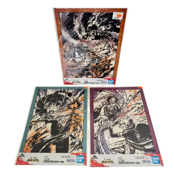 3 One Piece Battle Memories Duel Ichiban Kuji Visual Art Sheet Clear File Poster - Picture 1 of 10